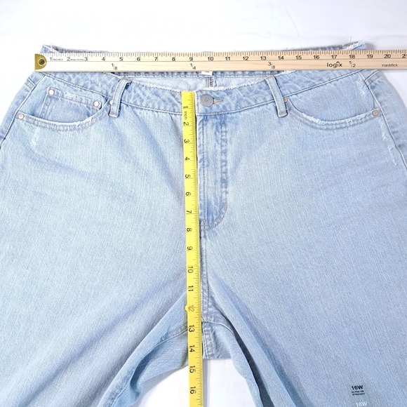 And Now This Women Light Blue Denim Jeans High Rise 16W Casual Distressed Cotton - Picture 4 of 8